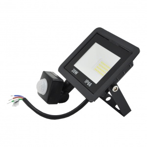 картинка Светодиодный прожектор с датчиком движения SMD SLIM 20W 220V IP65 White от магазина gslight