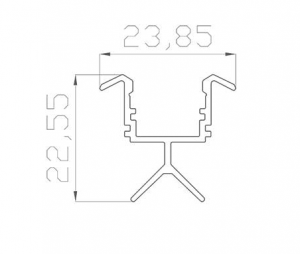 картинка Алюминиевый профиль накладной для перил GS.2322 v2.0 без экрана от магазина gslight