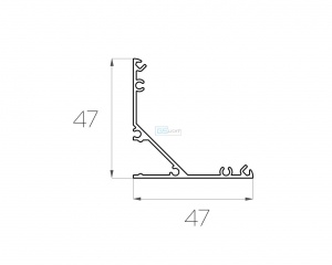 картинка Алюминиевый профиль угловой GS.47*47 v2.0 без экрана от магазина gslight