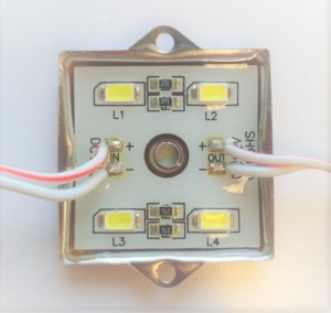 картинка Модуль SMD 5630/4LED 100Lm 35х35х5мм 1W IP65 (метал.корп.) 120° (белый холодный) от магазина gslight