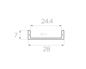 картинка Алюминиевый профиль накладной GS.2807 v2.0 без экрана от магазина gslight
