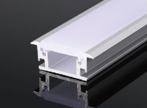 картинка Алюминиевый профиль встраиваемый для пола 2811 (2000x28/21x11мм с ударопрочным рассеивателем) от магазина gslight