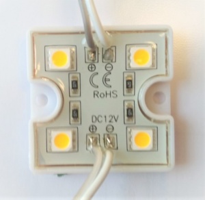 картинка Модуль SMD 5050/4LED 35х35х5мм 1W 72Lm IP65 20 шт.120° (белый теплый) от магазина gslight