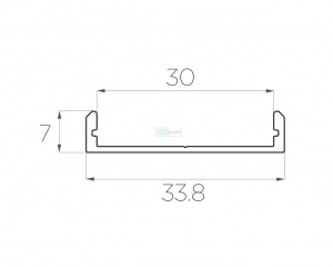картинка Алюминиевый профиль накладной GS.3307 v2.0 без экрана от магазина gslight