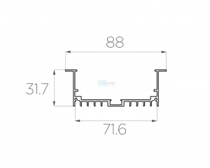 картинка Алюминиевый профиль встраиваемый GS.8832 v2.5 без экрана от магазина gslight