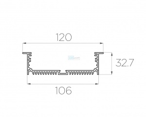 картинка Алюминиевый профиль встраиваемый GS.12032 v2.0 без экрана от магазина gslight