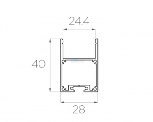 картинка Алюминиевый профиль подвесной GS.2840 v3.0 без экрана от магазина gslight