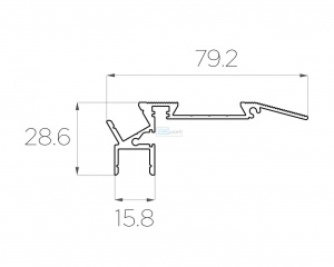 картинка Алюминиевый профиль накладной для ступеней GS.7928 v2.0 с накладкой без экрана от магазина gslight