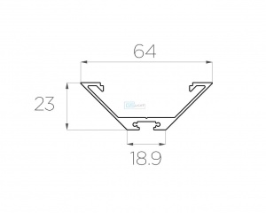 картинка Алюминиевый профиль угловой GS.23*64 v2.0 без экрана от магазина gslight