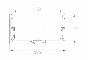 картинка Алюминиевый профиль подвесной GS.6032 v2.0 без экрана от магазина gslight