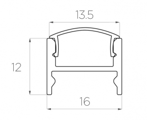 картинка Алюминиевый профиль накладной GS.1612 v2.0 без экрана от магазина gslight