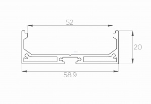 картинка Алюминиевый профиль подвесной GS.6020 v2.0 без экрана от магазина gslight