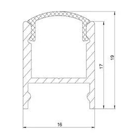 картинка Алюминиевый профиль накладной GS.1617 v2.0 без экрана от магазина gslight