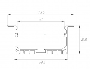 картинка Алюминиевый профиль встраиваемый GS.7332 v2.0 без экрана от магазина gslight