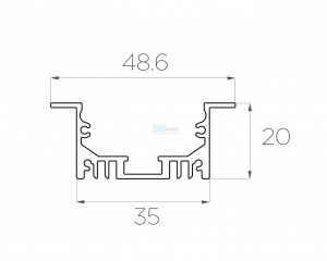 картинка Алюминиевый профиль встраиваемый GS.4920 v2.0 без экрана от магазина gslight