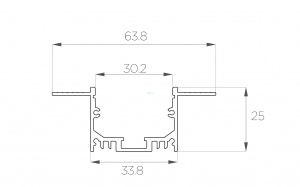 картинка Алюминиевый профиль под шпаклёвку  GS.6425 v2.0 без экрана от магазина gslight