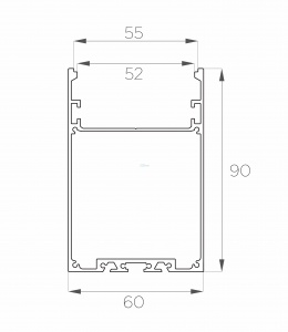 картинка Алюминиевый профиль подвесной GS.6090 v2.0 без экрана от магазина gslight