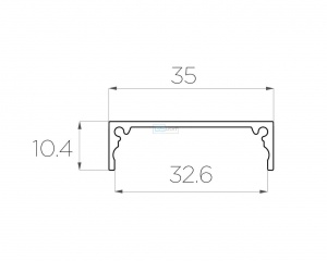 картинка Алюминиевый профиль накладной GS.3510 v2.0 без экрана от магазина gslight