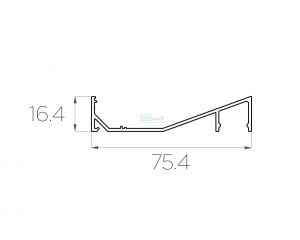 картинка Алюминиевый профиль накладной GS.7516 v2.0 без экрана от магазина gslight
