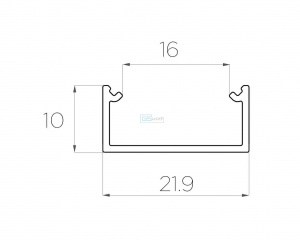 картинка Алюминиевый профиль накладной GS.2210 v2.0 без экрана от магазина gslight