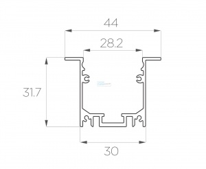 картинка Алюминиевый профиль встраиваемый GS.4432 v2.0 без экрана от магазина gslight