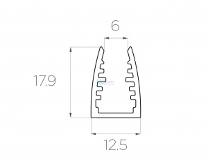 картинка Алюминиевый профиль накладной для стекла GS.1813 v2.0 от магазина gslight