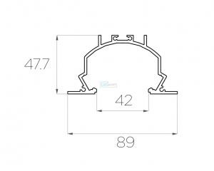 картинка Алюминиевый профиль встраиваемый GS.8948 v2.0 без экрана от магазина gslight