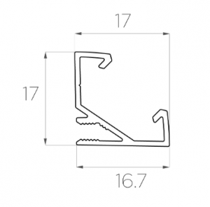 картинка Алюминиевый профиль угловой GS.17*17 v2.0 без экрана от магазина gslight