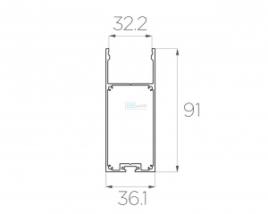 картинка Алюминиевый профиль подвесной GS.9035 v3.0 без экрана от магазина gslight