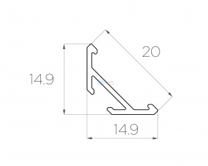 картинка Алюминиевый профиль угловой GS.15*15 v2.0 без экрана от магазина gslight
