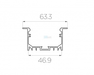 картинка не анодированый алюминиевый профиль встраиваемый GS.6332 v2.0 без экрана от магазина gslight