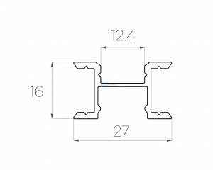 картинка Алюминиевый профиль накладной GS.1627 v2.0 без экрана от магазина gslight