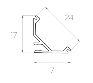 картинка Алюминиевый профиль угловой GS.17*17R v2.0 без экрана от магазина gslight