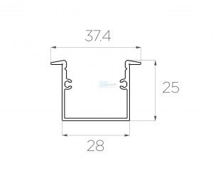 картинка Алюминиевый профиль встраиваемый GS.3725 v2.0 без экрана от магазина gslight
