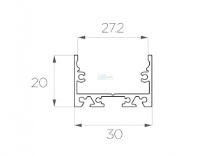 картинка Алюминиевый профиль подвесной GS.3020 v2.0 без экрана от магазина gslight