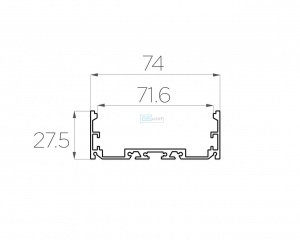 картинка Алюминиевый профиль подвесной GS.7427 v2.0 без экрана от магазина gslight